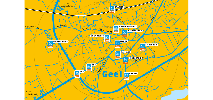 Blue-bike locaties Geel