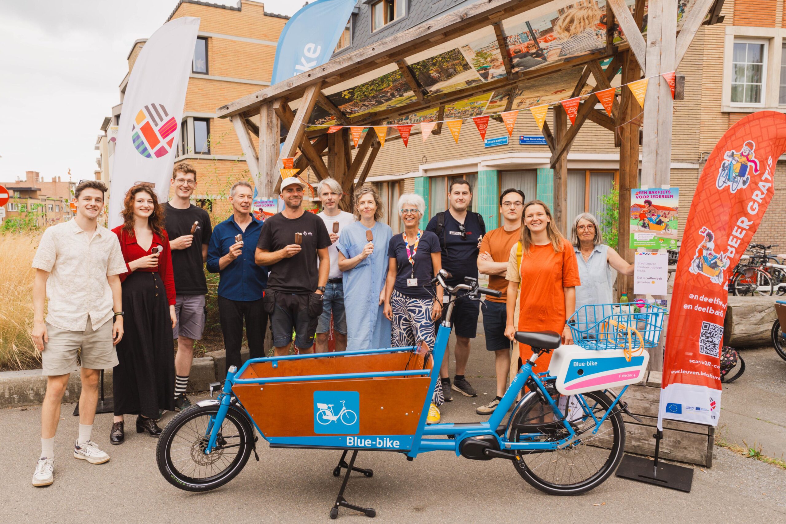 Cycling flat out with the very first Blue-bike cargo bike in Leuven